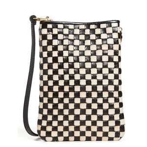 Clare v black and cream woven poche